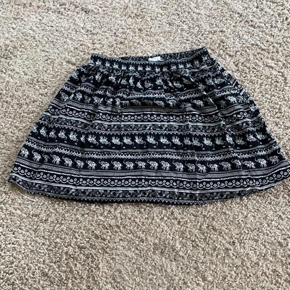 Black and White Elephant Skirt